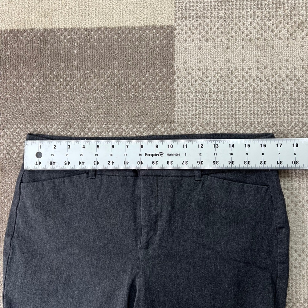 Old Navy High Rise Pixie Flare Pants Womens 14 Dark Heather Grey Stretch Trouser - Picture 5 of 9